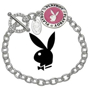 Playboy Bracelet Pink Enamel Bunny Platinum Plated y2k NWT NIB NOS HTF RARE NEW
